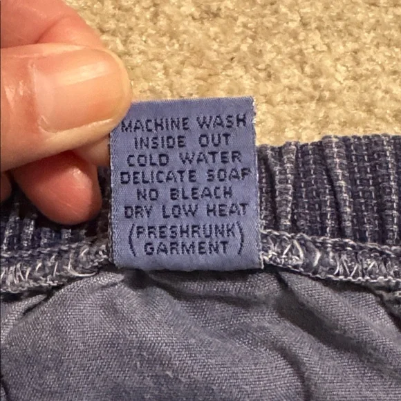 Vintage Gramicci Belted Ripstop Cotton Twill Shorts Blue Pull On Pockets-Medium - Picture 8 of 8